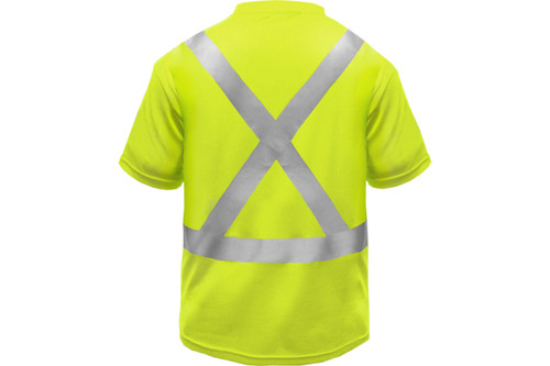 Reflective Apparel™ Class 2 UPF 35 Short Sleeve Shirt, Moisture Wicking, Lime, X Back (S102SXLM)