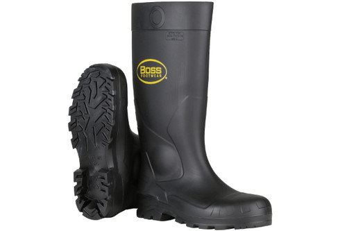 16" Black PVC Plain Toe Boot (S380800)