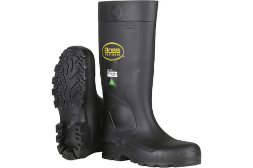 Black PVC Full Safety Steel Toe and Midsole Boot (S383820)