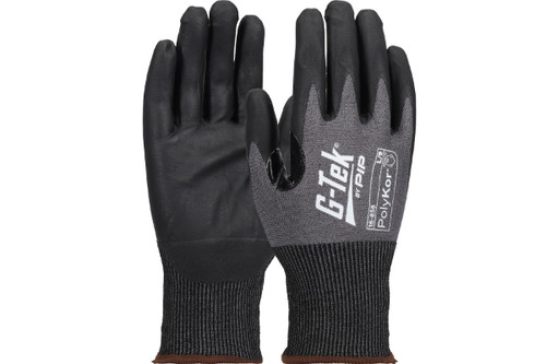  G-Tek® PolyKor® Seamless Knit A6 PolyKor® Blended Glove with Foam Nitrile Coated Grip on Palm & Fingers - 18 Gauge - Touchscreen