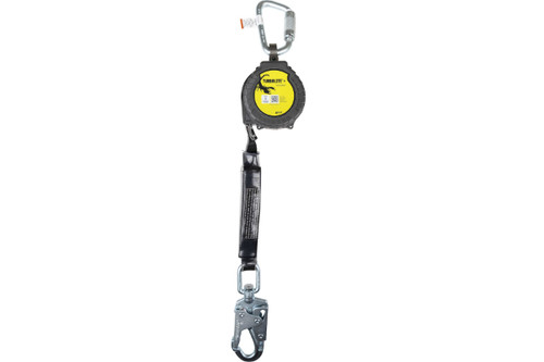 Miller® TurboLite™+ Order Picker Single Web Personal Fall Limiter, Polyester/Vectran® composite webbing with Steel Locking swivel Snap Hook. Designed for lateral movement and reliable performance in order-picking environments. (SMTLOHS157)