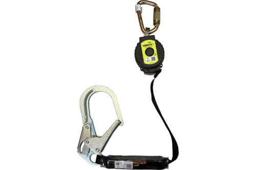 Miller® TurboLite™+ Single Web Personal Fall Limiter with Steel Carabiner and Steel Locking Rebar Hook (SMTLOHW102)