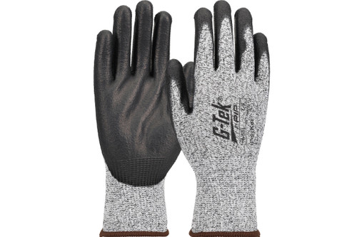 A3 G-Tek® PolyKor® Seamless Knit PolyKor® Blended Glove with Polyurethane Coated Flat Grip on Palm & Fingers - Touchscreen