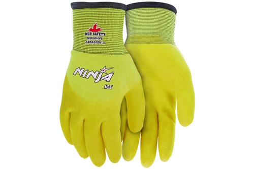 Ninja® Ice Hi-Vis 15 Gauge Lime nylon, Acrylic Terry Inner, 3/4 HPT coated (SGSSN9690HV)