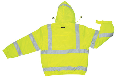 Hi-Vis Insulated Jacket, Attached Hood, Class 3 - Y-pers, Inc.