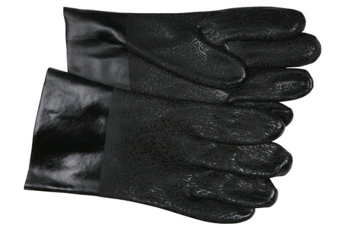 Double Dip Sandy Black PVC, 10" Industry Standard, Jersey Lined, Guantlet Cuff (SGSS6510SJ)