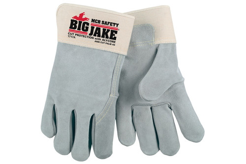 Big Jake®, Full leather back, Alycore™ cut/puncture protection, 2.75" Safety Cuff, Cut Level A9 (SGL1717A) Big Jake®, Full leather back, Alycore™ cut/puncture protection, 2.75" Safety Cuff, Cut Level A9 (SGL1717A)