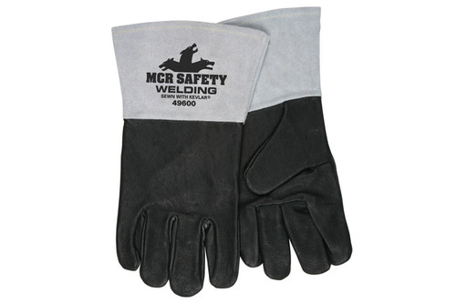 Welding Gloves, Premium black grain pigskin, 4.5" split cow cuff, DuPont™ Kevlar® Sewn (SGL49600)