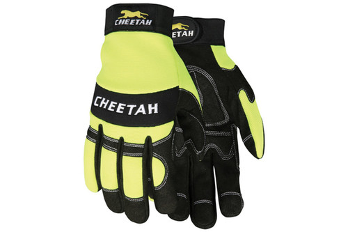 Cheetah Multi-Task Glove with Spandex back, Hi-Vis Lime (SGSL935HVL)