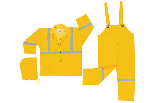 Luminator™, .35mm PVC/Polyester 3 pc suit, Silver reflective on Jacket/Pants, Yellow (S2403R)