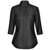 Black - M8400Q Ladies Ascot Dot Jacquard 3/4 Sleeve Stretch Shirt - Winning Spirit