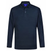 Navy - E-PS89 Mens Lucky Bamboo L/S Polo - Winning Spirit