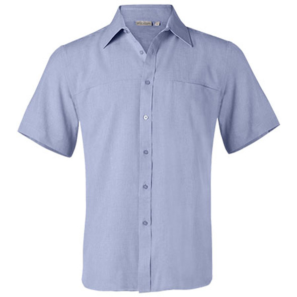 M7600S - Mens CoolDry Short Sleeve Shirt - Blue