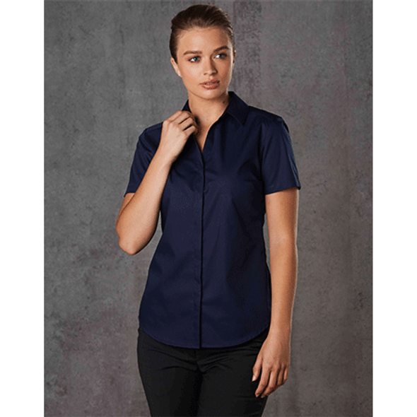 M8110S Barkley Ladies Taped Seam Short Sleeve Shirt - Winning Spirit