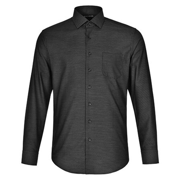 M7400L - Mens Ascot L/S Dot Jacquard Stretch Shirt - Black