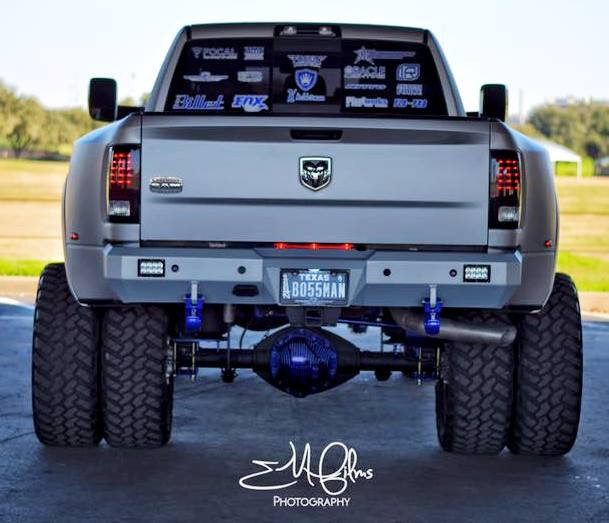 4" Rigid E-Series back up lights, back up sensors, and clevis mounts.