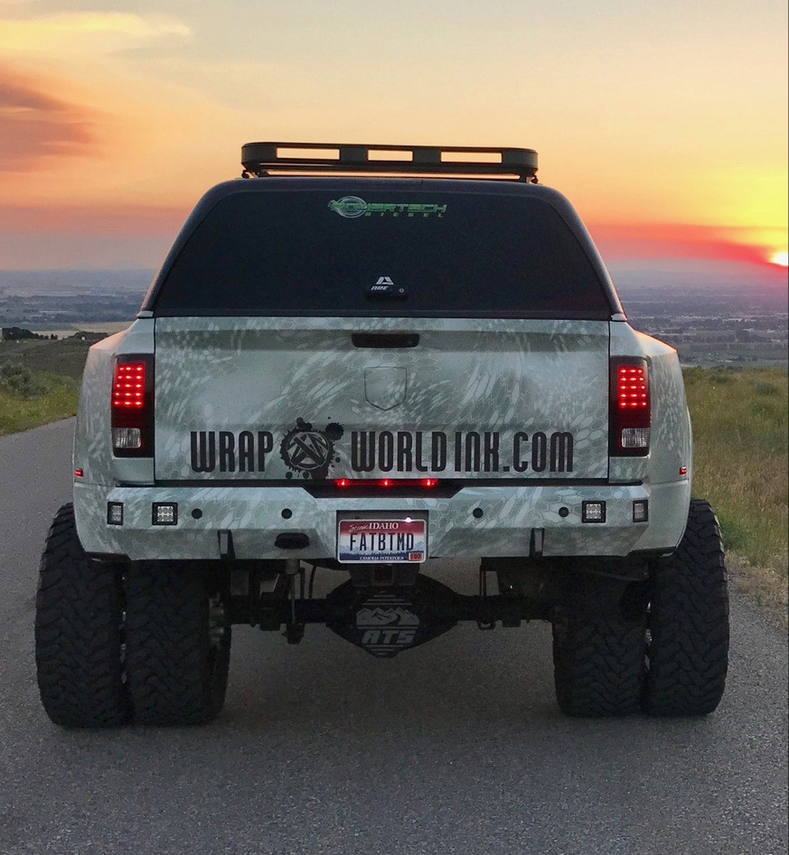 Rigid Dually back up lights, Rigid Dually corner lights, back up sensors, and clevis mounts.