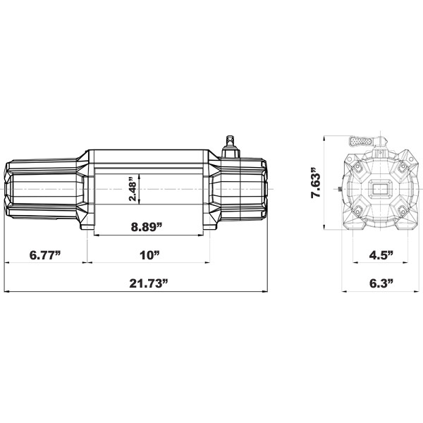 CSI A12000S 12000LBs - Synthetic Rope - Aluminum Hawse Fairlead Winch