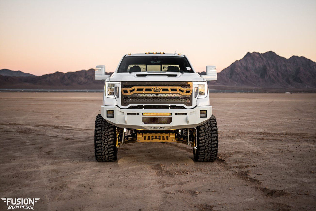 Rigid Industries Q-Series as fog lights. 
Clevis mounts 
Front Parking Sensors 
Engine Block Heater Provision