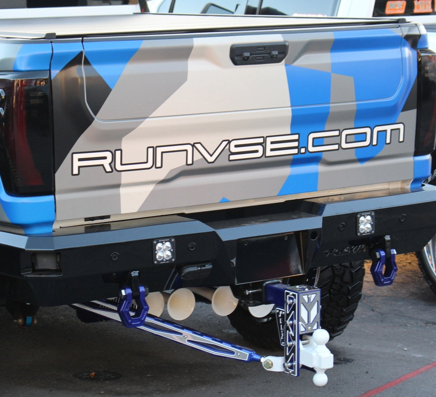 Corner steps with Blind Spot Monitoring Mounts
Back Up Sensors
Baja Design Flush Mount Squadron  Back Up Lights
Standard Trailer Plug