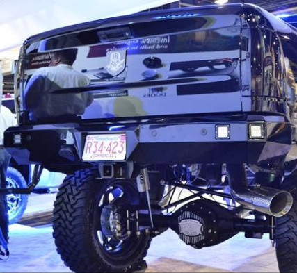 Rigid Dually back up lights, Rigid Dually corner lights, back up sensors, and clevis mounts.