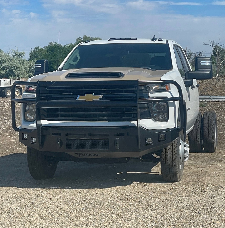 Clevis mounts
block heater provision
3" Cube Lights- Two per side
Stainless Steel Mesh Insert
Defender Grill Guard with Headlight Guards