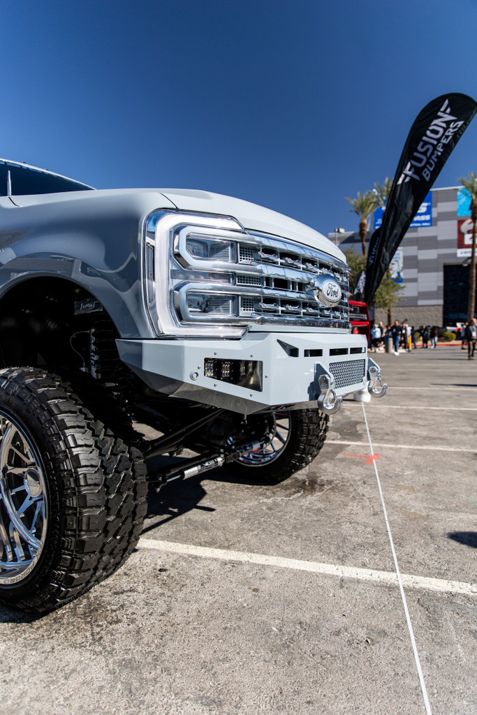 *NEW DESIGN*
Light Buckets for Fog Lights
Two 3" Cube Lights (Only option) Rigid Industries Duallys
Clevis Mounts.
Adaptive Cruise Control
Front Parking Sensors