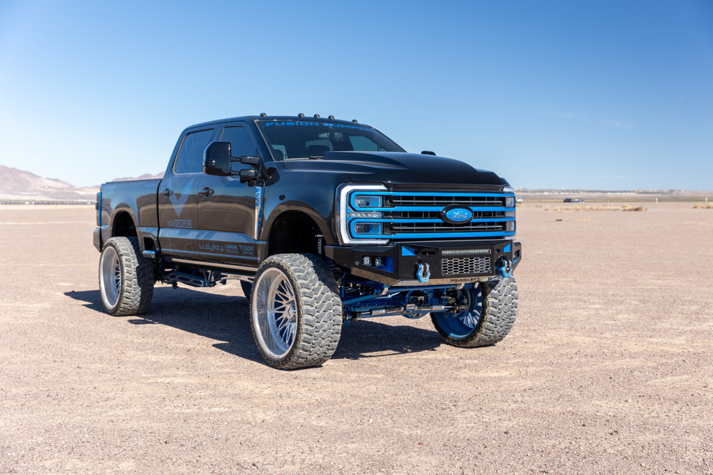 *NEW DESIGN*
Light Buckets for Fog Lights
Two 3" Cube Lights (Only option) Rigid Industries Duallys
Clevis Mounts.
20" Single Row Light in vent area Rigid Industries
Adaptive Cruise Control
Front Parking Sensors