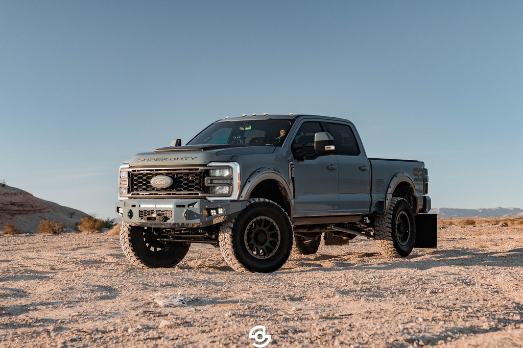 *NEW DESIGN*
Light Buckets for Fog Lights
Two 3" Cube Lights (Only option) Baja Design Squadron 
Clevis Mounts.
20" Single Row Light in vent area.
Adaptive Cruise Control
Front Parking Sensors
Factory Ford Winch Provision