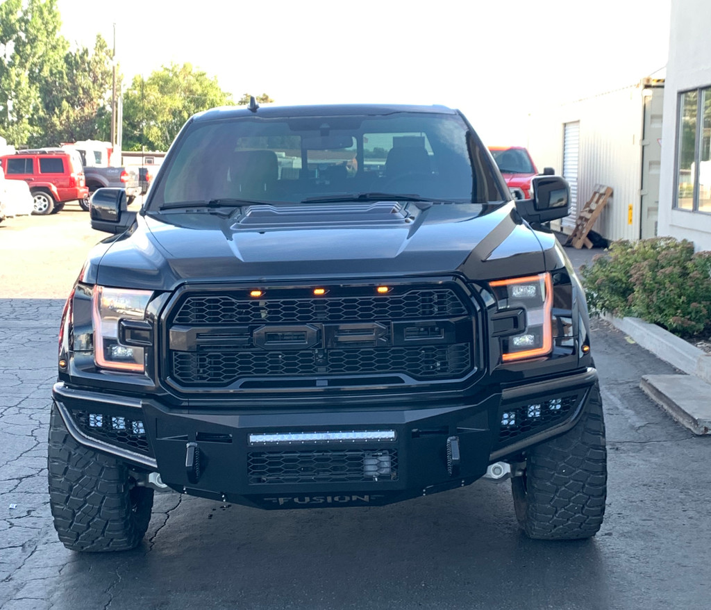 Black Powder coating
20" Rigid Industries Single Row over the vent
Adaptive Cruise Control Mount
Honeycomb inserts-Standard 
Clevis mounts 
