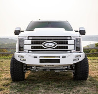 Base Bumper.
Rigid 6" SR  Mounts, Offset.
SR 20" LED Vent Mount.
License Place Center Mesh
No Clevis Mounts 