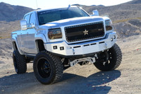 Base Bumper With Parking Sensor Mounts. 
Clevis Mounts.
Two Rigid Industries Dually's per side.