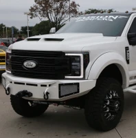 Gladiator Series
Optional-Stainless steel trim plates (special order)
Dually fog light mounts behind the stainless steel mesh
Clevis mounts 
Winch plate
