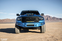 Dual Rigid Industries Dually's for fog lights. 
20" Rigid Industries RDS on top of the bumper. 
20" Rigid Industries E-Series in the vent area. 
Parking sensor and side marker lights provisions. 
Clevis Mounts.