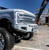 *NEW DESIGN*
Light Buckets for Fog Lights
Two 3" Cube Lights (Only option)
Clevis Mounts.
20" Single Row Light in vent area.
Adaptive Cruise Control
Front Parking Sensors