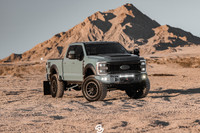 *NEW DESIGN*
Light Buckets for Fog Lights
Two 3" Cube Lights (Only option) Baja Design Squadron 
Clevis Mounts.
20" Single Row Light in vent area.
Adaptive Cruise Control
Front Parking Sensors
Factory Ford Winch Provision