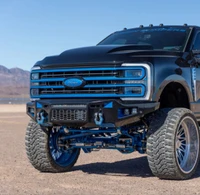 *NEW DESIGN*
Light Buckets for Fog Lights
Two 3" Cube Lights (Only option) Rigid Industries Duallys
Clevis Mounts.
20" Single Row Light in vent area Rigid Industries
Adaptive Cruise Control
Front Parking Sensors