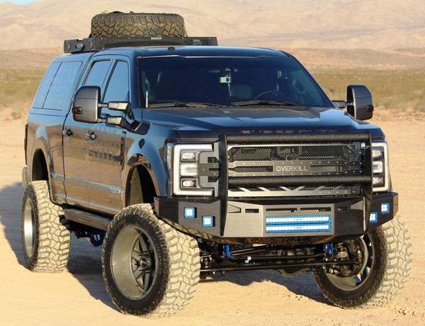 Defender Grille Guard.
3" Cube Light Mounts.
Custom 20" SR Light License Plate Center Mounts (X2)