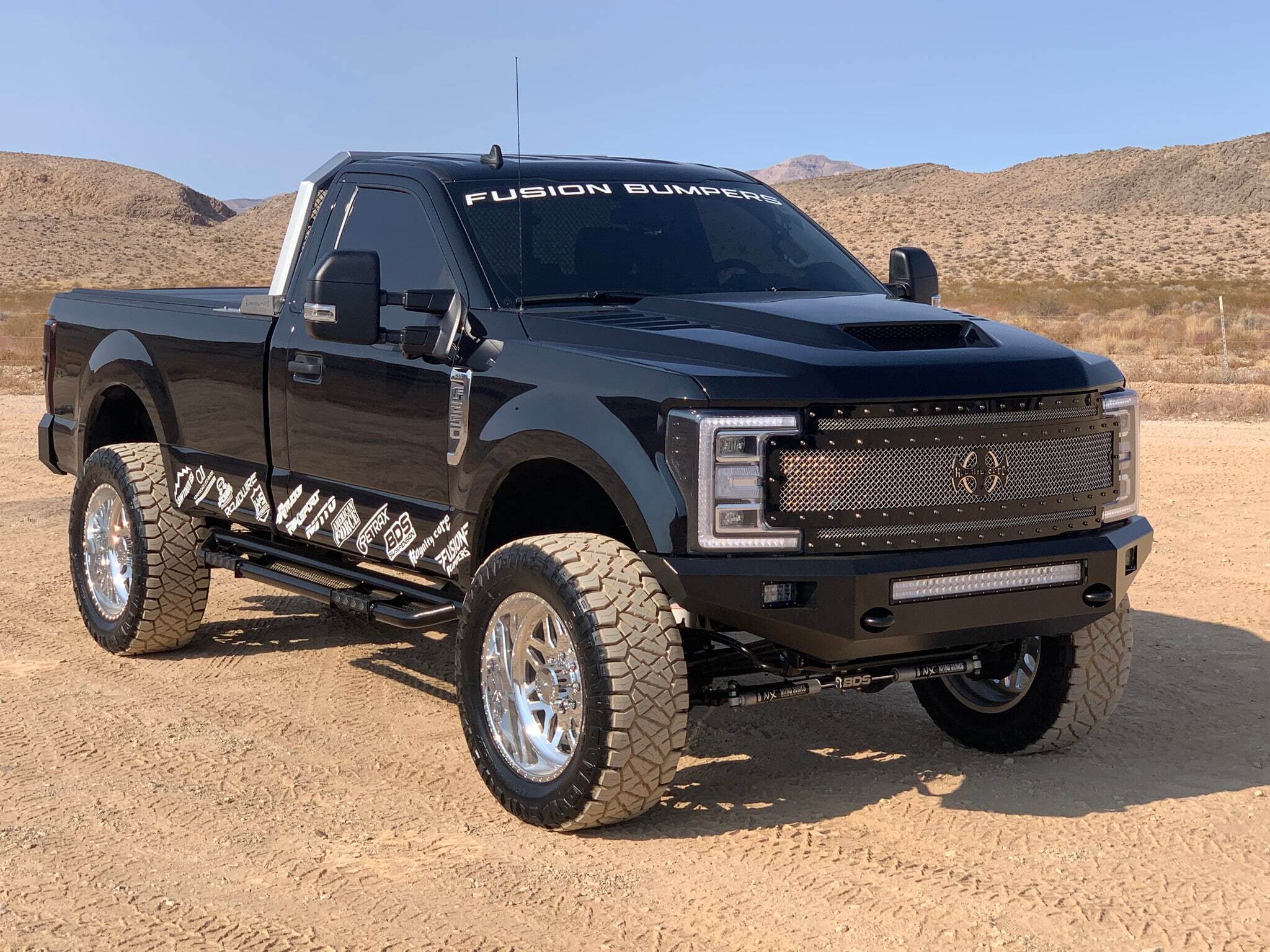 <p>22" American Force Wheels Trax<br />37x12.50x22 Nitto Ridge Grapplers</p>