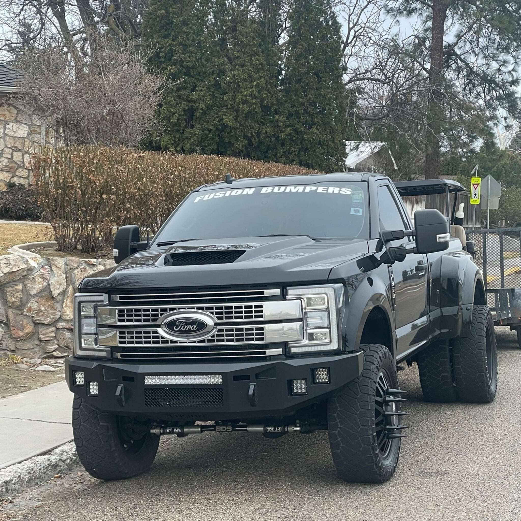 <p>Front Bumper: Dually XL's, 20" E Series Pro by Rigid Industries. Platinum Grille. Retro Customz LED Headlight conversion kit. Precision Retro painted headlights with Klearz lenses.</p>