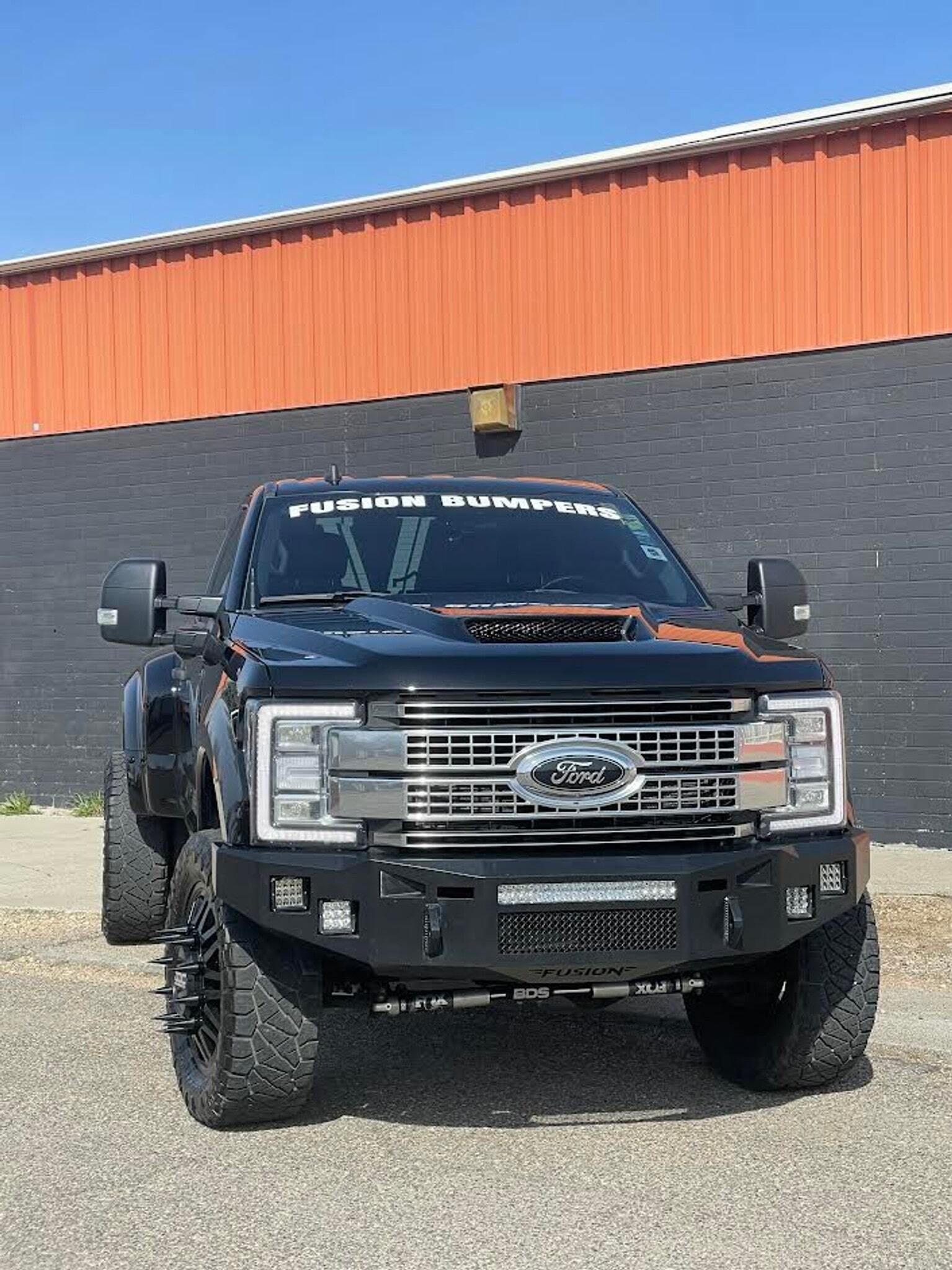 <p>Front Bumper: Dually XL's, 20" E Series Pro by Rigid Industries. Platinum Grille. Retro Customz LED Headlight conversion kit. Precision Retro painted headlights with Klearz lenses.</p>