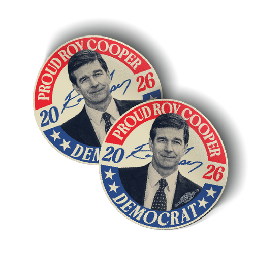 Proud Roy Cooper Democrat (3" x 3" Vinyl Sticker -- Pack of Two!) Proud Roy Cooper Democrat (3" x 3" Vinyl Sticker -- Pack of Two!)