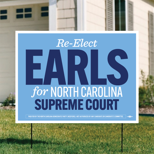 Re-Elect Earls - Blue (24" x 18" Coroplast Yard Sign)