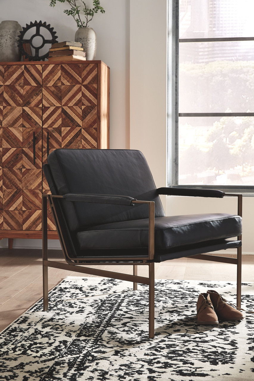 accent chair black leather