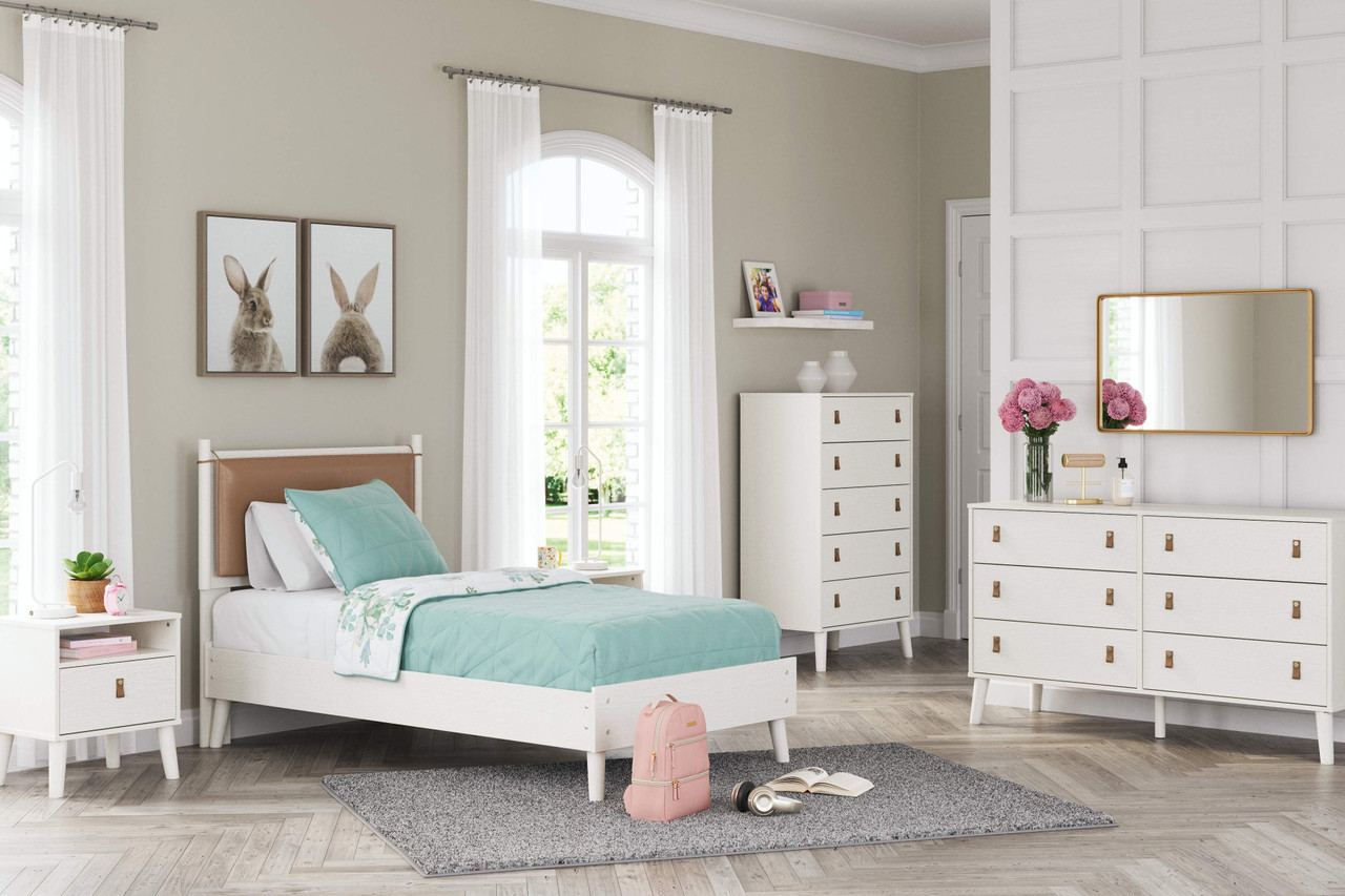 Twin bed deals girl white