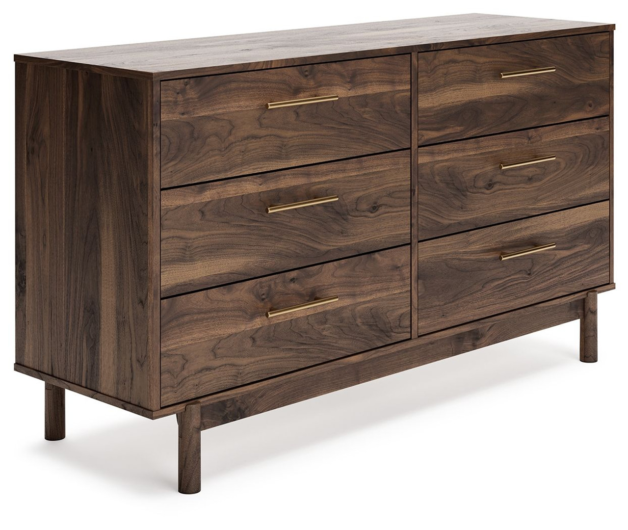 The Calverson Mocha Six Drawer Dresser Medium is available at Select