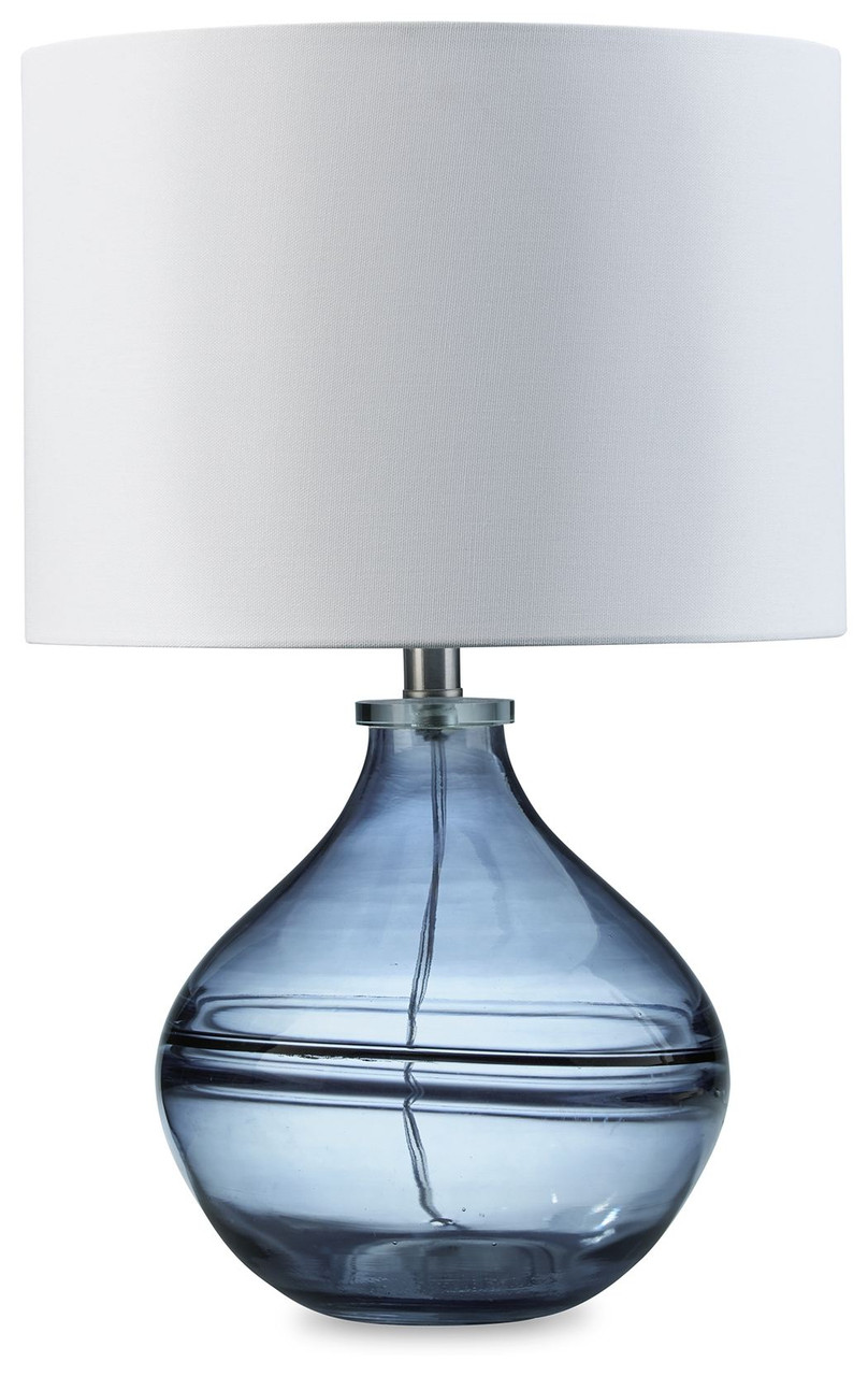 navy glass table lamp