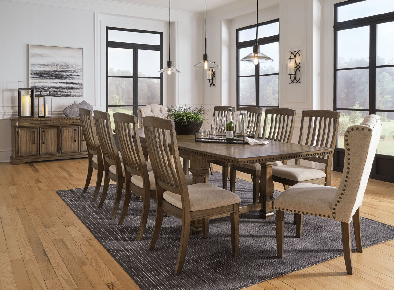 The Markenburg Brown 12 Pc. Dining Room Extension Table 8 Side