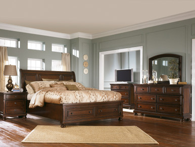 Jamene Philip Cherry Sleigh Bedroom Set B3800 Special 5 Bed Dresser Mirror Nightstand Chest Winston Porter Bed Size: King