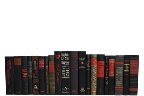 Vintage Black With Red And Gilt Accent Book Set, S/20